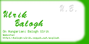 ulrik balogh business card